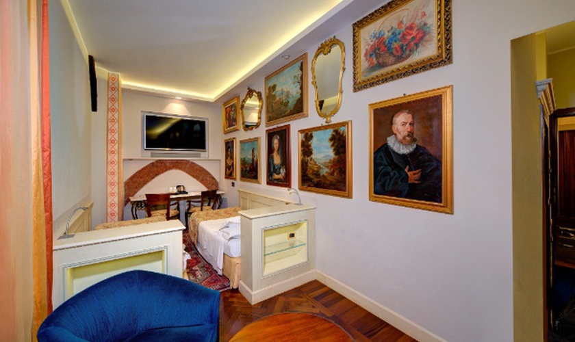Habitación doble clásica Art Hotel Commercianti Bolonia Habitación doble clásica Art Hotel Commercianti Bolonia