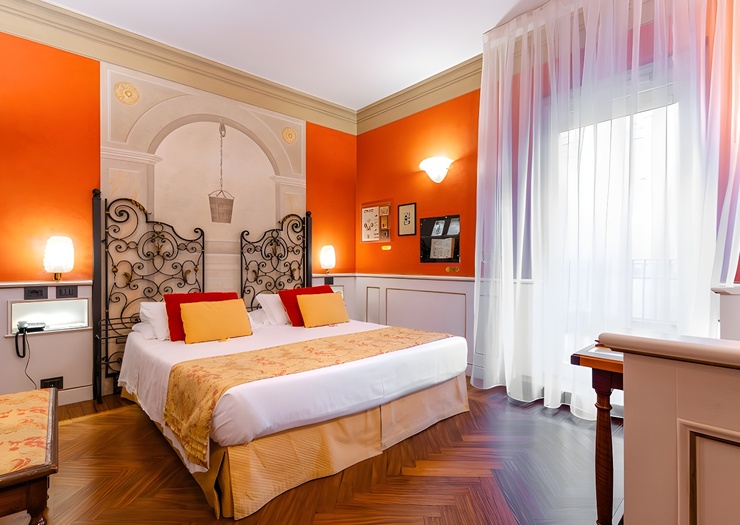 Habitación doble deluxe con terraza Art Hotel Commercianti Bolonia Habitación doble deluxe con terraza Art Hotel Commercianti Bolonia