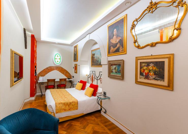 Habitación doble clásica Art Hotel Commercianti Bolonia Habitación doble clásica Art Hotel Commercianti Bolonia